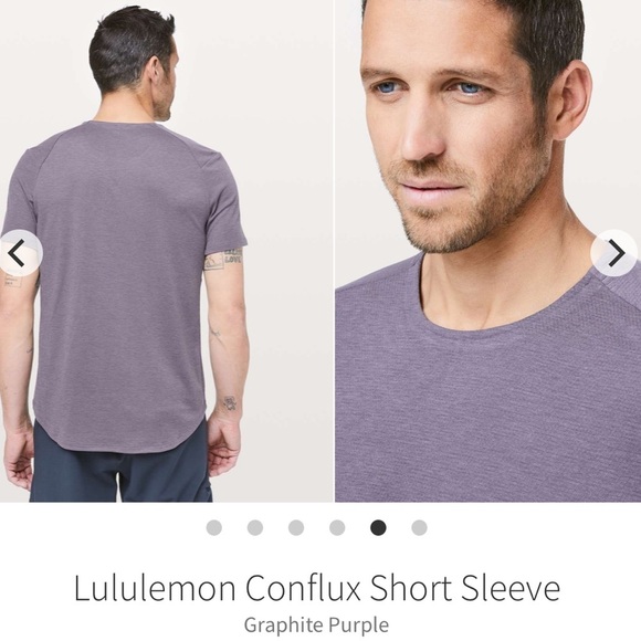 Lululemon Conflux Short Sleeve Graphite Purple 2019 M3BHPS $68 Material Tencel M - Picture 1 of 7